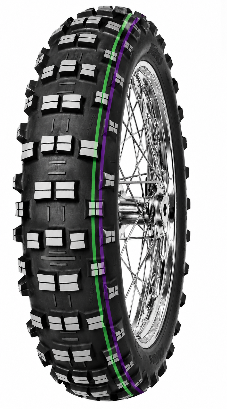 140/80-18 Mitas Terra Force-Ef 70R Ultra Lıght Yeşil Mor Çizgi Arka Lastik