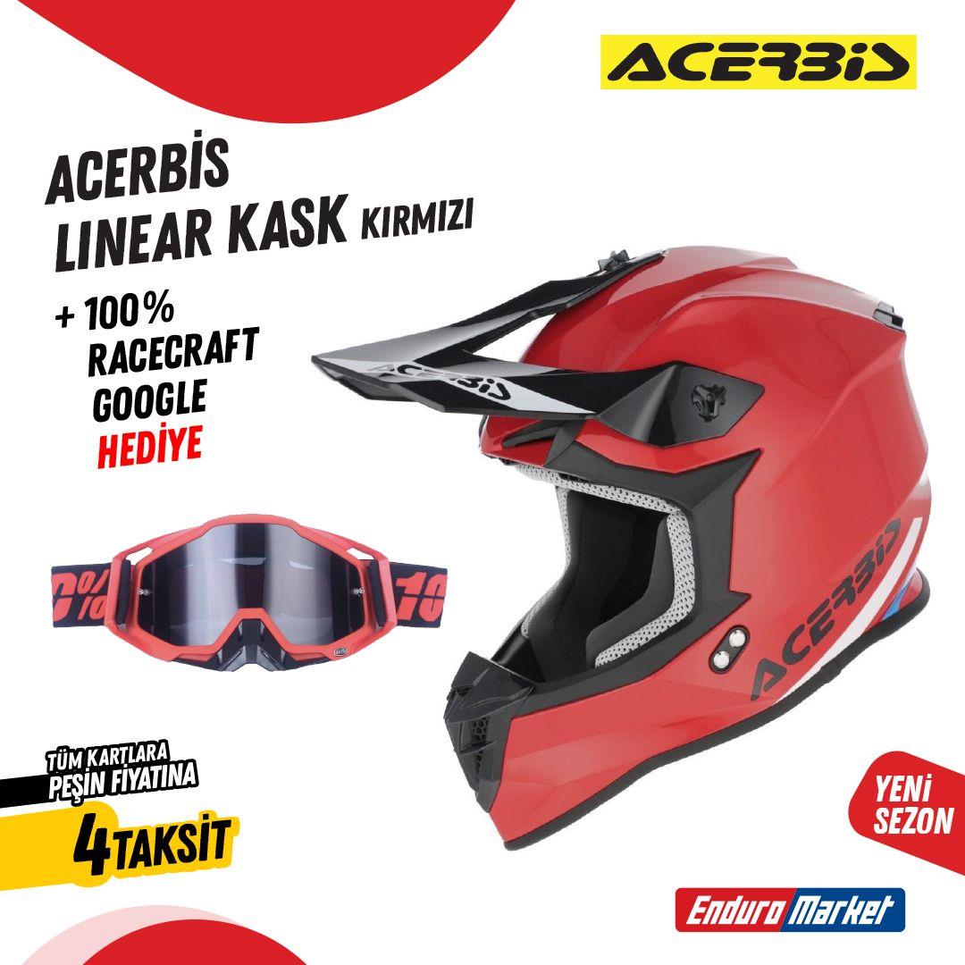 ACERBİS LINEAR SOLID KASK 22.06 KIRMIZI