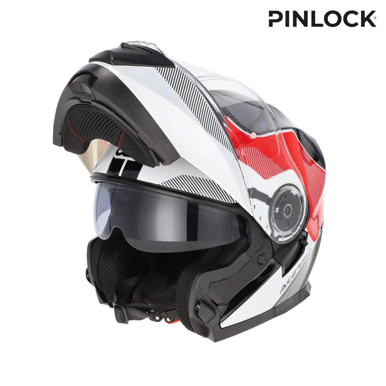 Acerbis Serel 22-06 Kask Beyaz Kırmızı
