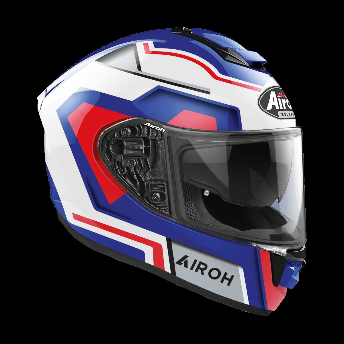 AIROH ST.501 SQUARE MAVİ KIRMIZI GLOSS KASK
