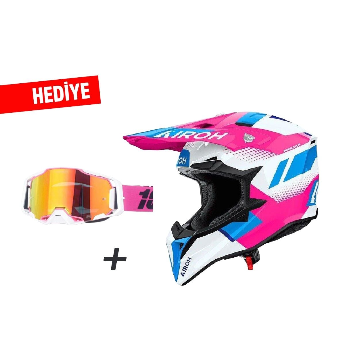 Airoh Wraap Vısıon Pembe Parlak Motosiklet Kaskı