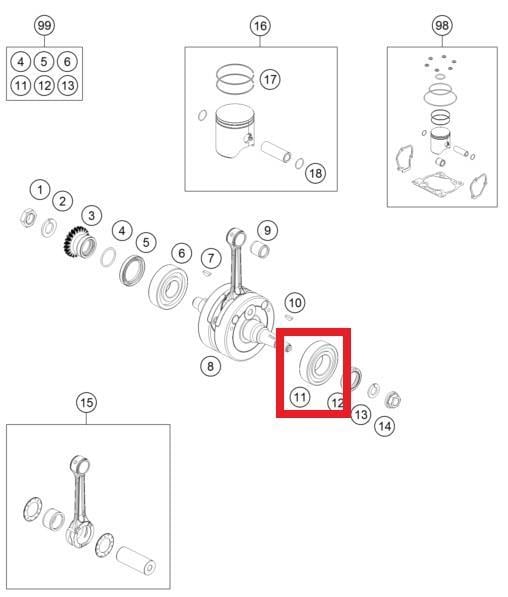 CYL.ROLLER BEAR NJ206 ET2XCS46 KTM ORJ YP A4