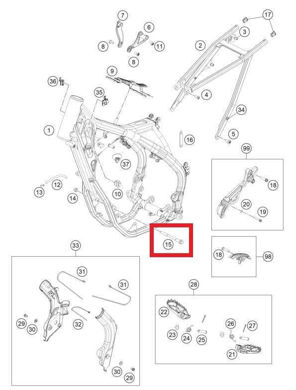 ENGINE BRAC.SCR. M10X115 GASGAS ORJ YP A9