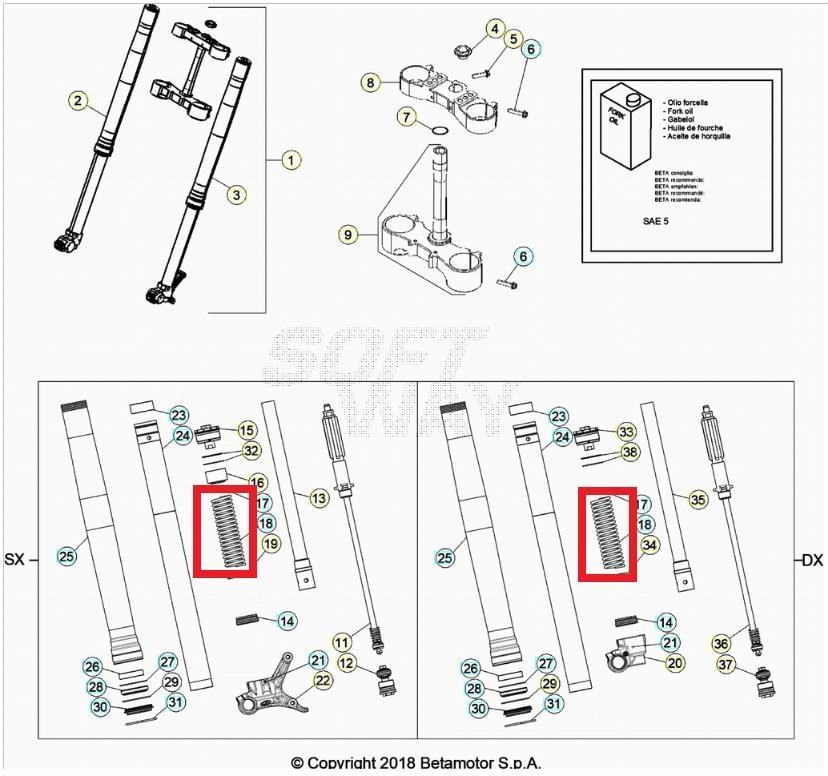 FRONT FORK SPRING BETA ORJ YP E