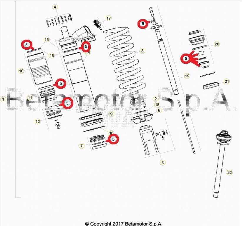 GASKET SET,SHOCK ABSORBER BETA ORJ YP B4