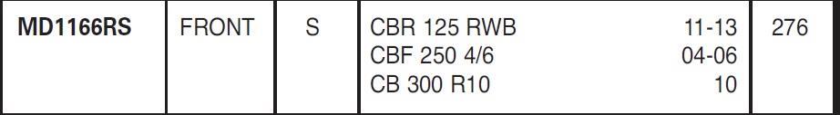 HON. CBR 125 11-16 EBC ÖN DİSK