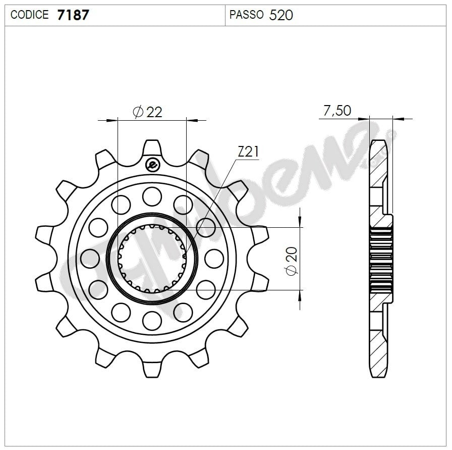 Honda 250 Ognıbene Ön Dişli 13T
