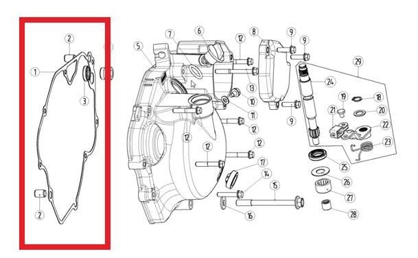 KAYO KT 250 KRANK KUTUSU KAPAĞI SAĞ CONTASI