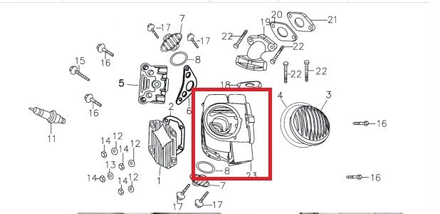 Kayo Tt 140 Silindir kapağı G5