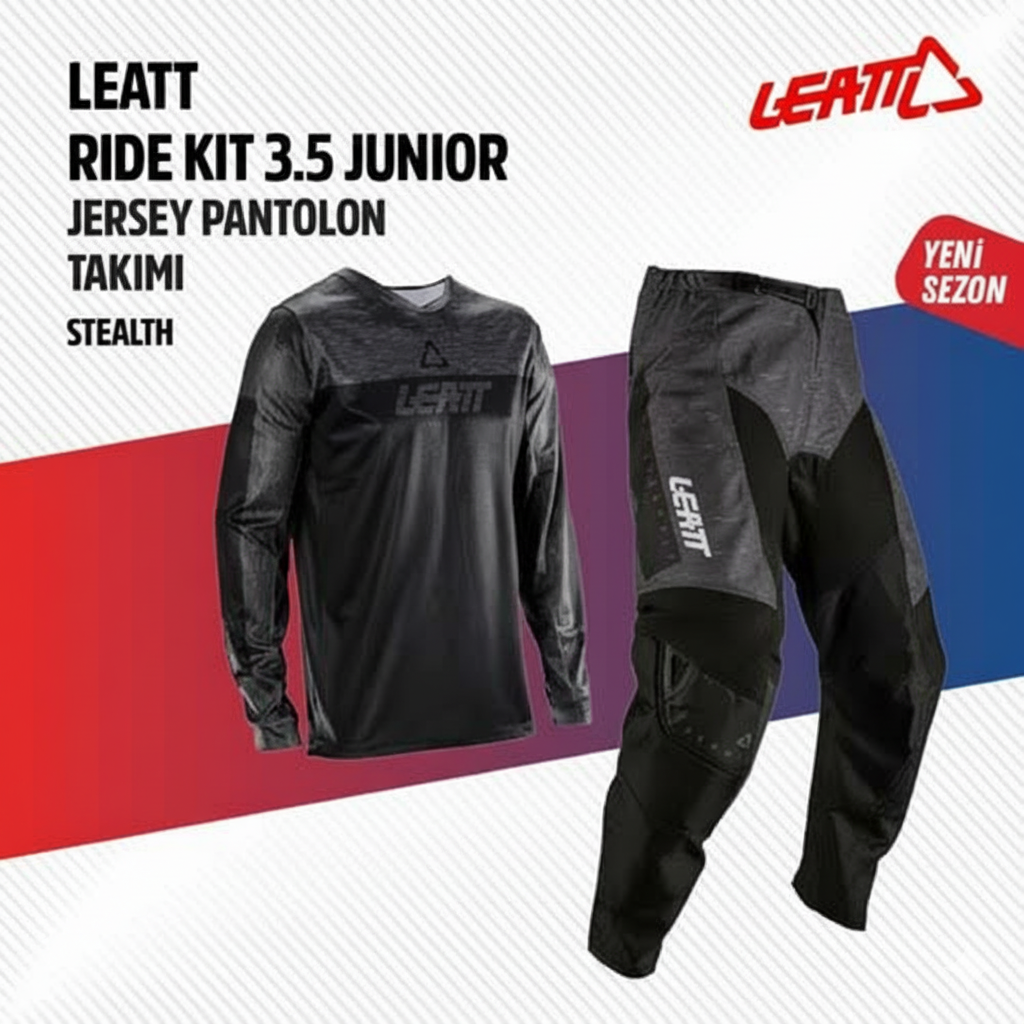 Leatt 3.5 Çocuk Siyah Motosiklet Jersey Pantolon Takımı