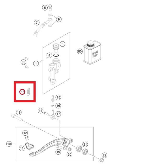 RETURN SPRING F.BRAKE LEVER GASGAS ORJ YP A9