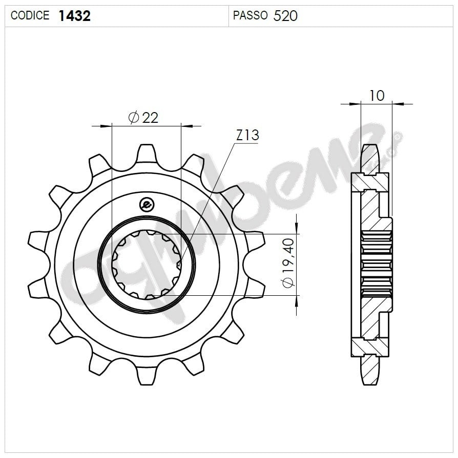 Suzukı 250 Ognıbene Ön Dişli 14T