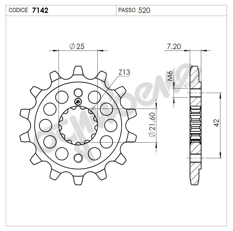 Suzukı Gsxr 600 97(520 Ognıbene Ön Dişli 16T