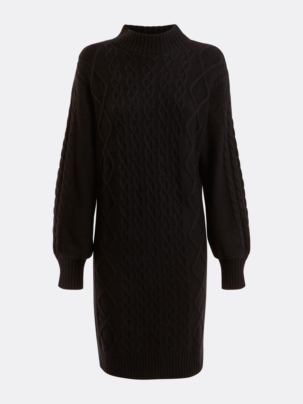 DİK YAKA ÖRME MİNİ ELBİSE