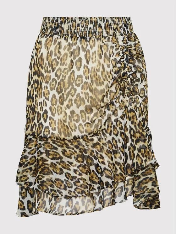 GUESS LEOPAR DESENLİ ŞİFON ETEK