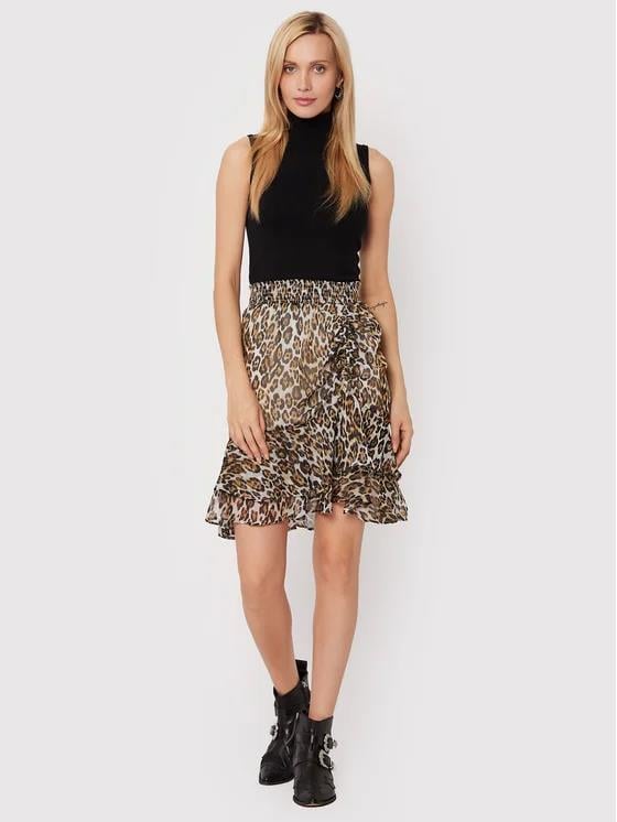GUESS LEOPAR DESENLİ ŞİFON ETEK
