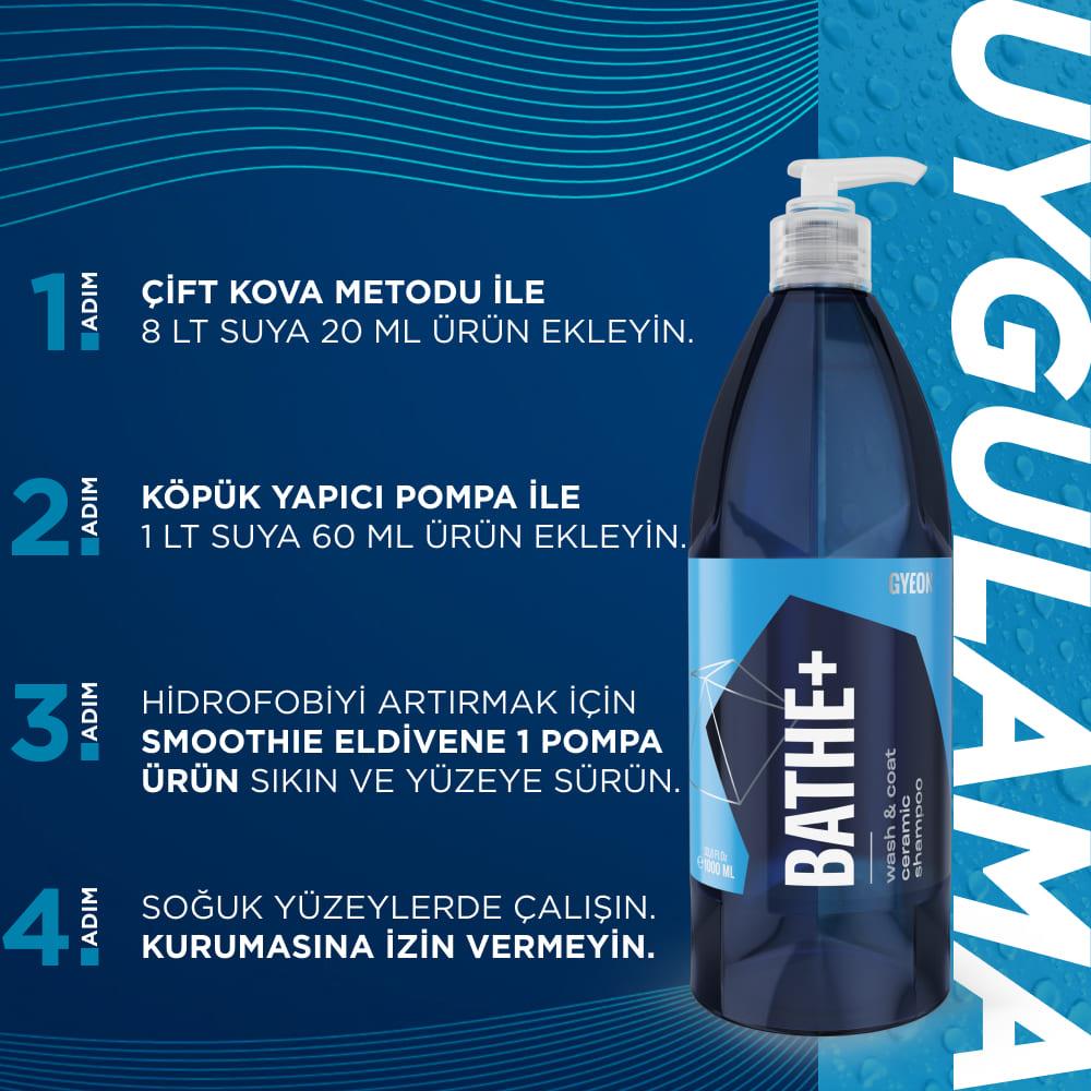 GYEON Q²M Bathe+ Plus Seramik Bazlı Nötr PH Hidrofobik Araç Yıkama Şampuanı - 1000 ml