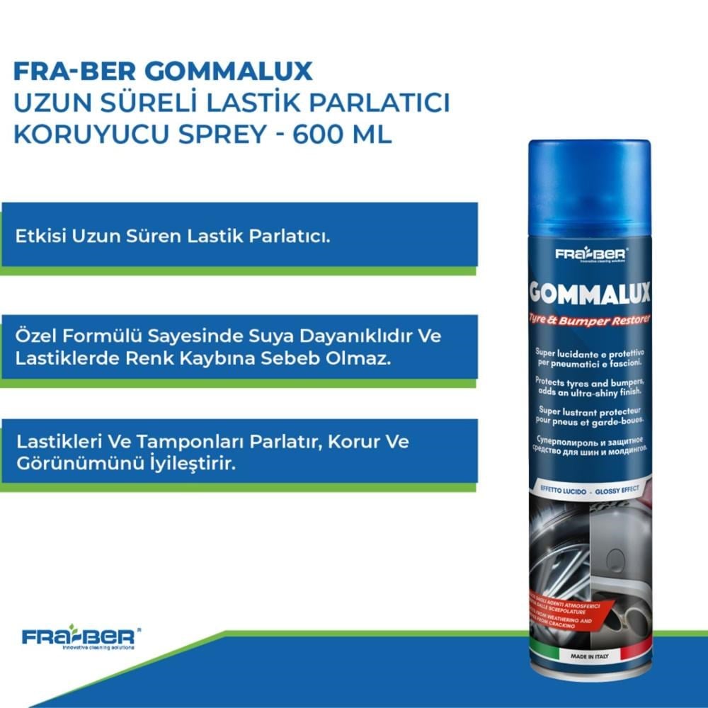Fra-Ber Gommalux Uzun Süreli Lastik Parlatıcı Ve Koruyucu Sprey - 600 ml