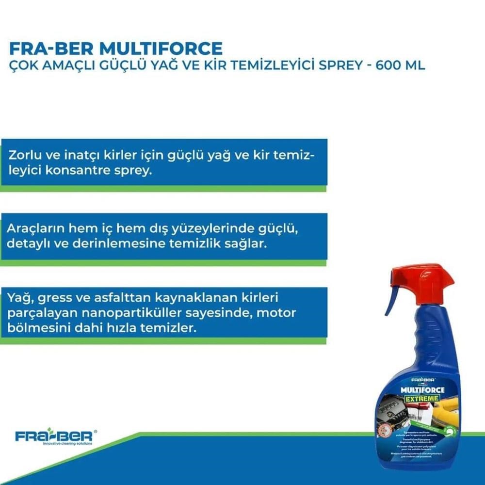 Fra-Ber Multiforce Çok Amaçlı Güçlü Yağ Ve Kir Temizleyici Sprey- 650 ml
