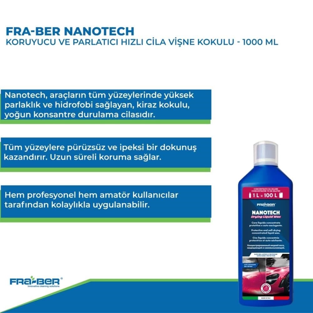 Fra-ber Nanotech Koruyucu Ve Parlatıcı Hızlı Cila Vişne Kokulu ( 1:100 Konsantre) - 1000 ml