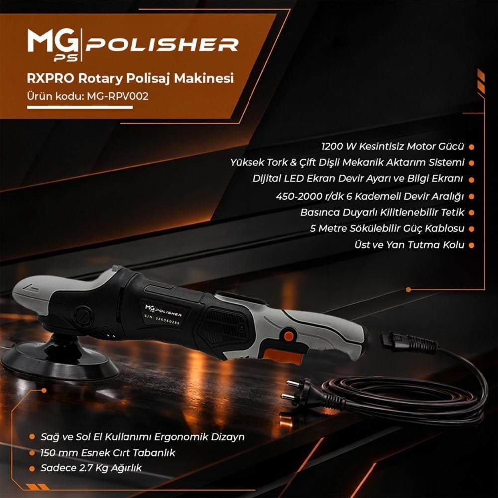 MG PS RPV002 Yüksek Torklu Rotary Polisaj Makinesi 1200W | Dijital LED Ekran Profesyonel Pasta Cila