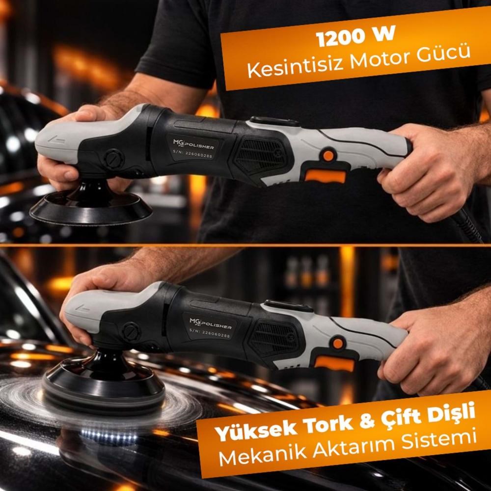 MG PS RPV002 Yüksek Torklu Rotary Polisaj Makinesi 1200W | Dijital LED Ekran Profesyonel Pasta Cila