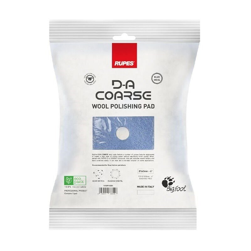 Rupes Da Coarse Agresif Yün Polisaj Keçesi Mavi 130mm