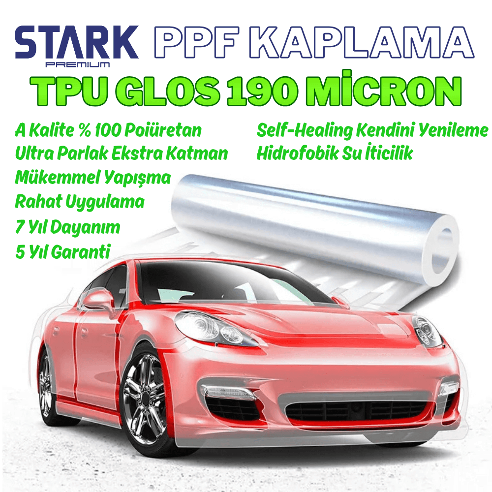 Stark PPF-TPU Glos Şeffaf Araç Boya Koruma Kaplama 190 Micron 15 Mt