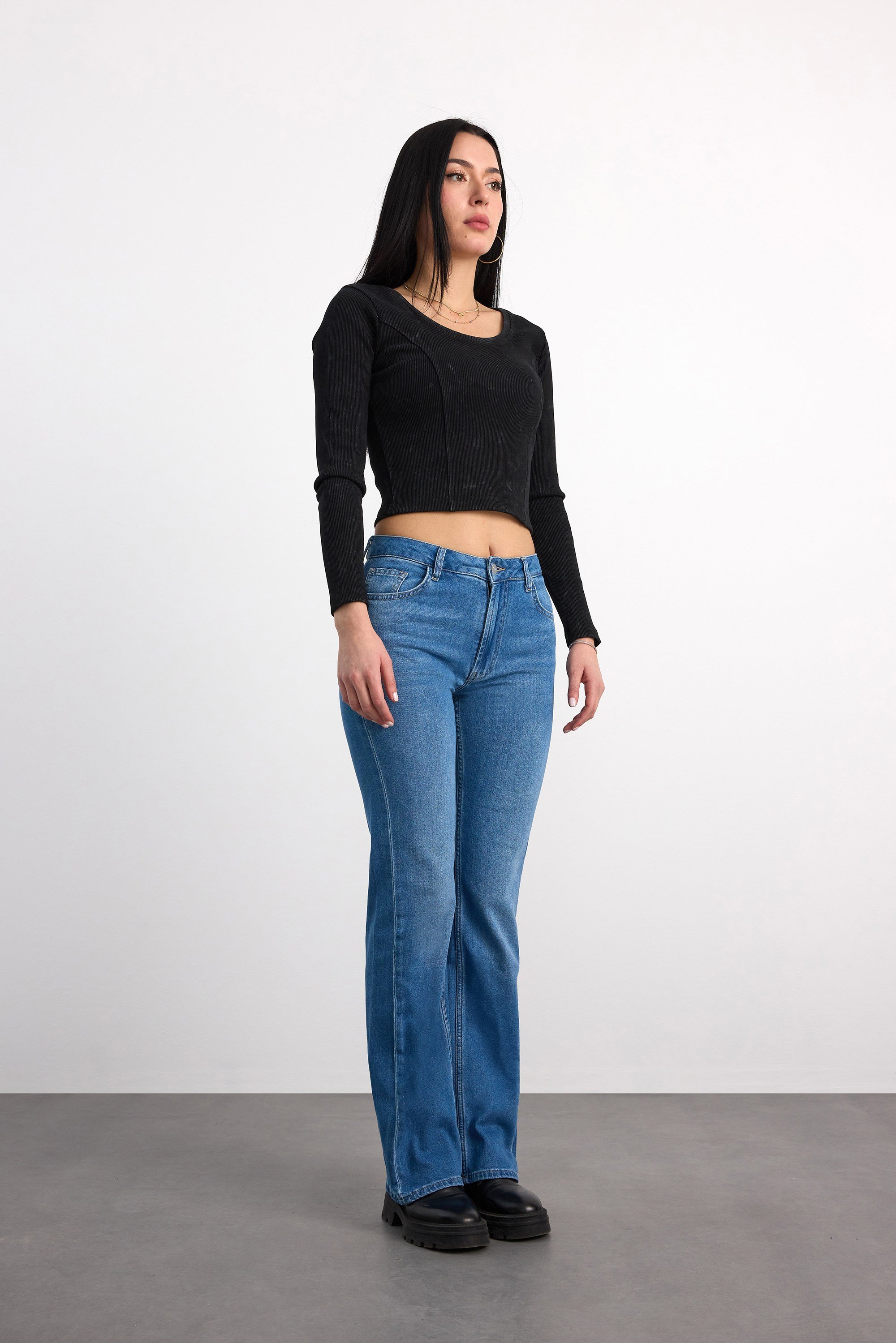 24326-73603 KADIN BOOT CUT MID DENİM WAIST 24326-73603