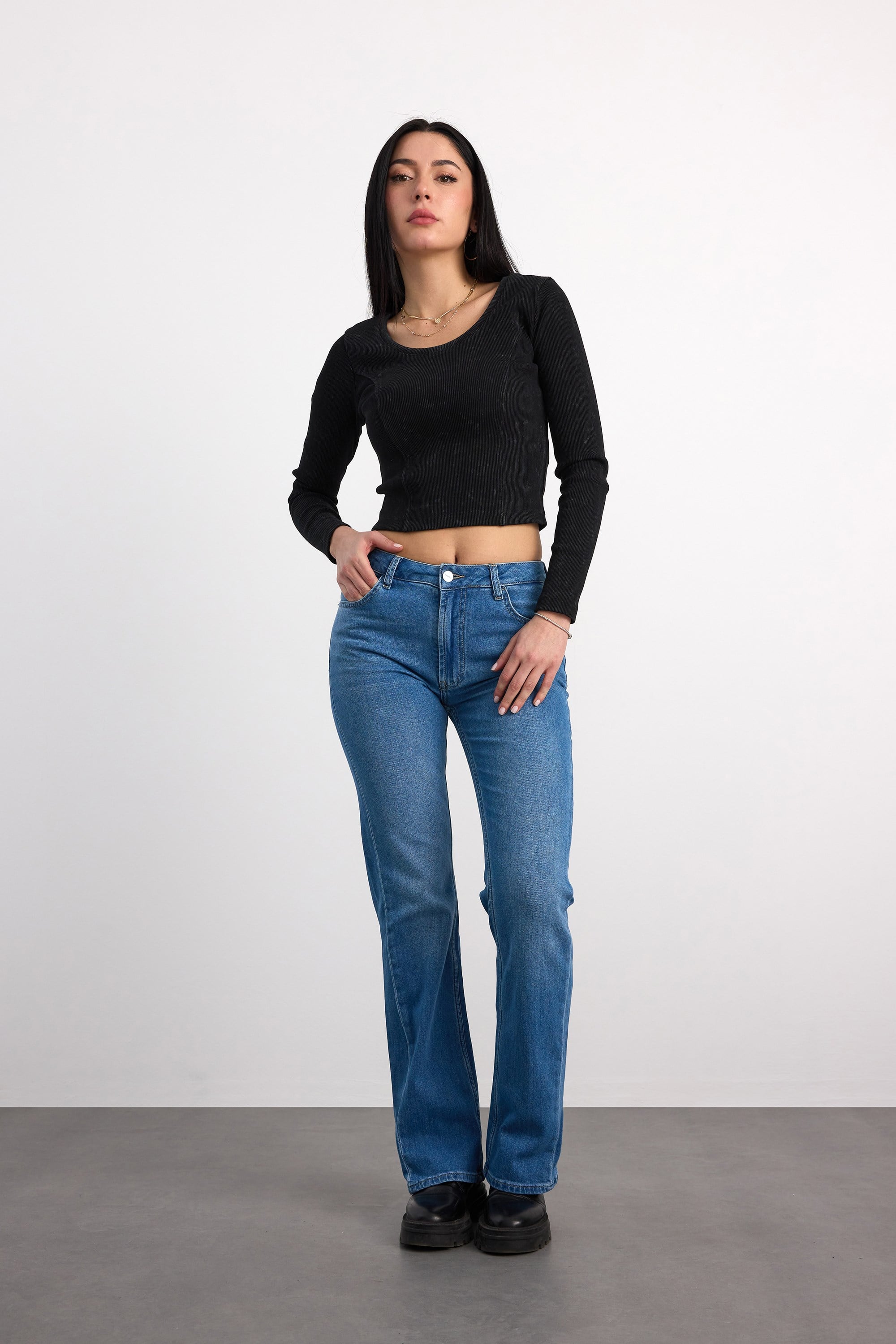 24326-73603 KADIN BOOT CUT MID DENİM WAIST 24326-73603
