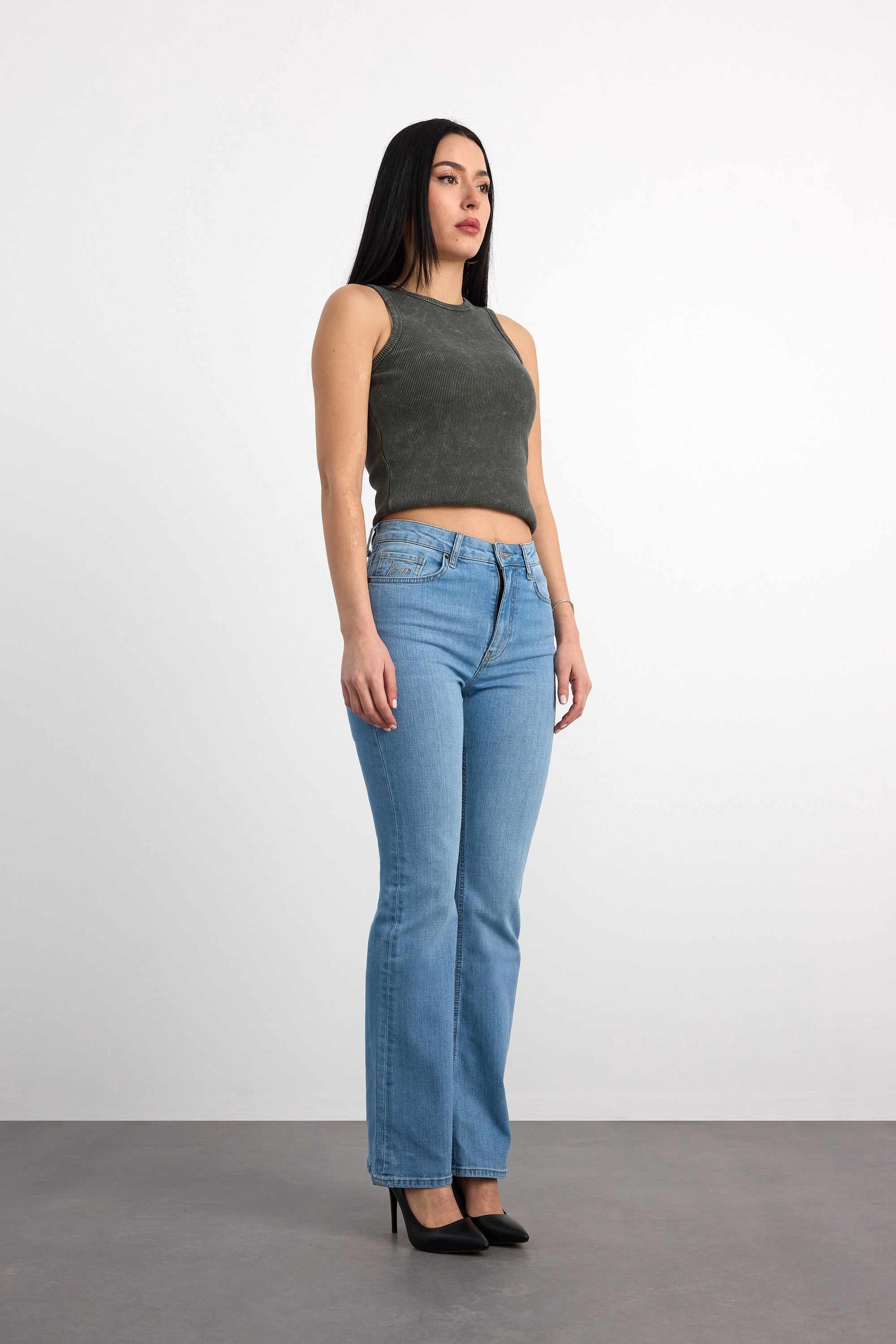 24352-70053 KADIN HIGHT WAIST FLARE DENİM PANTOLON 24352-70053