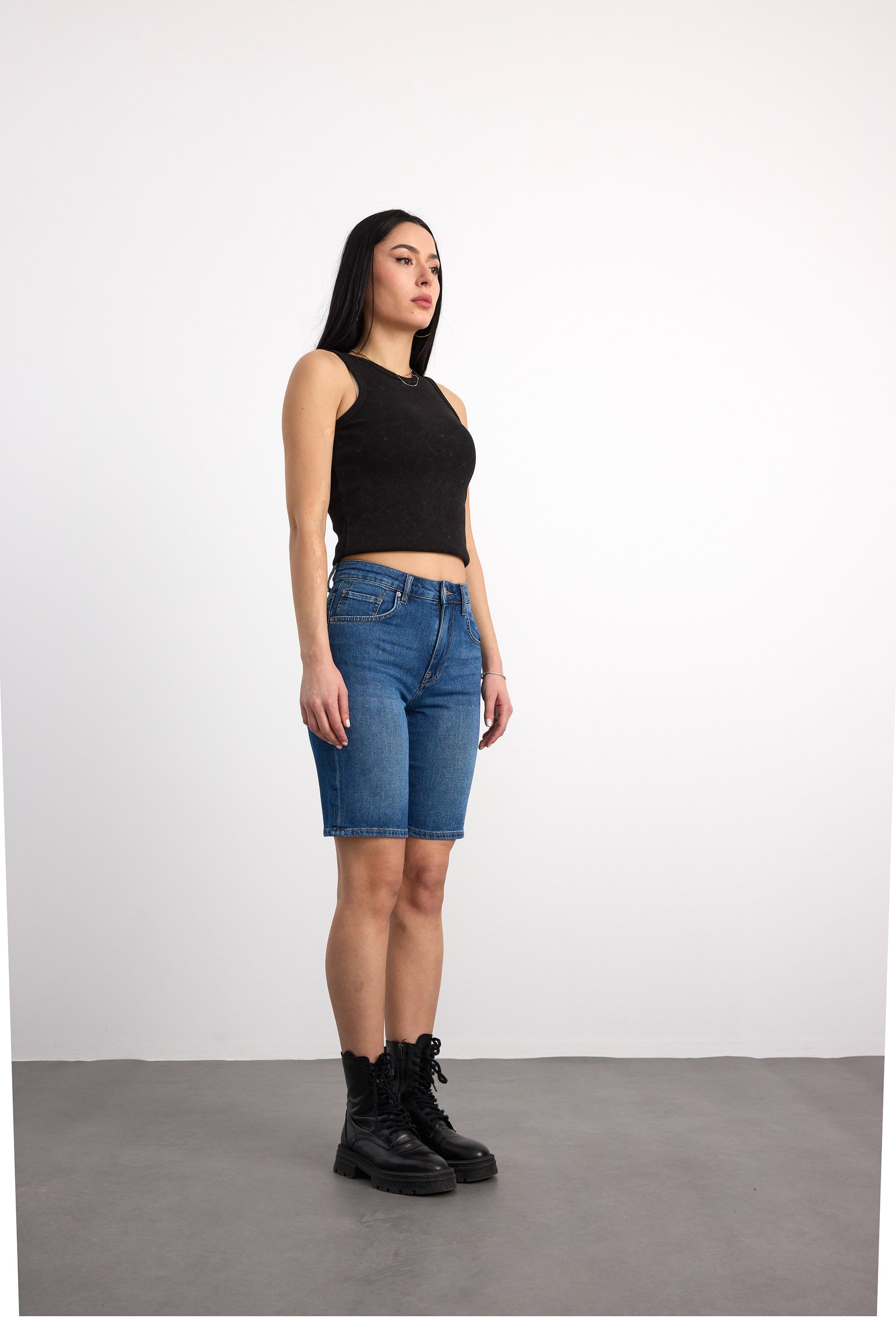 40391-73603 KADIN MOM FİT MID WAIST DENİM ŞORT 40391-73603