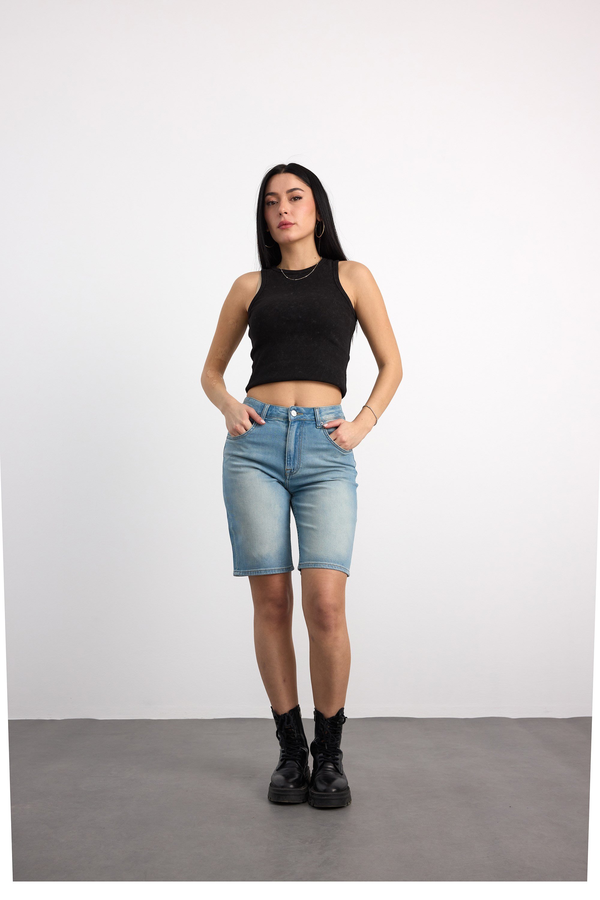 40391-73603 KADIN MOM FİT MID WAIST DENİM ŞORT 40391-73603