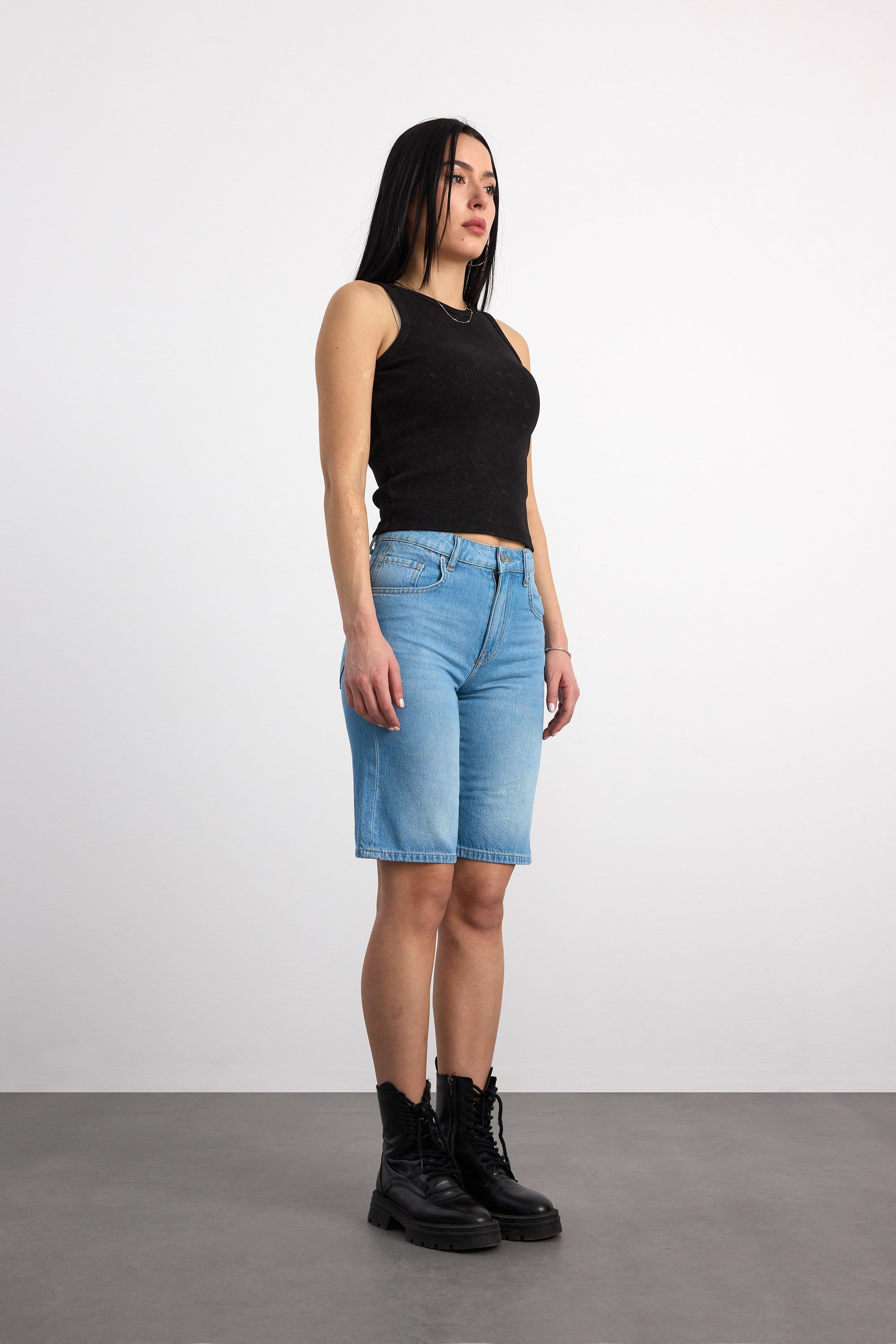 40392-73602 KADIN WIDE LEG DENİM BERMUDA 40392-73602
