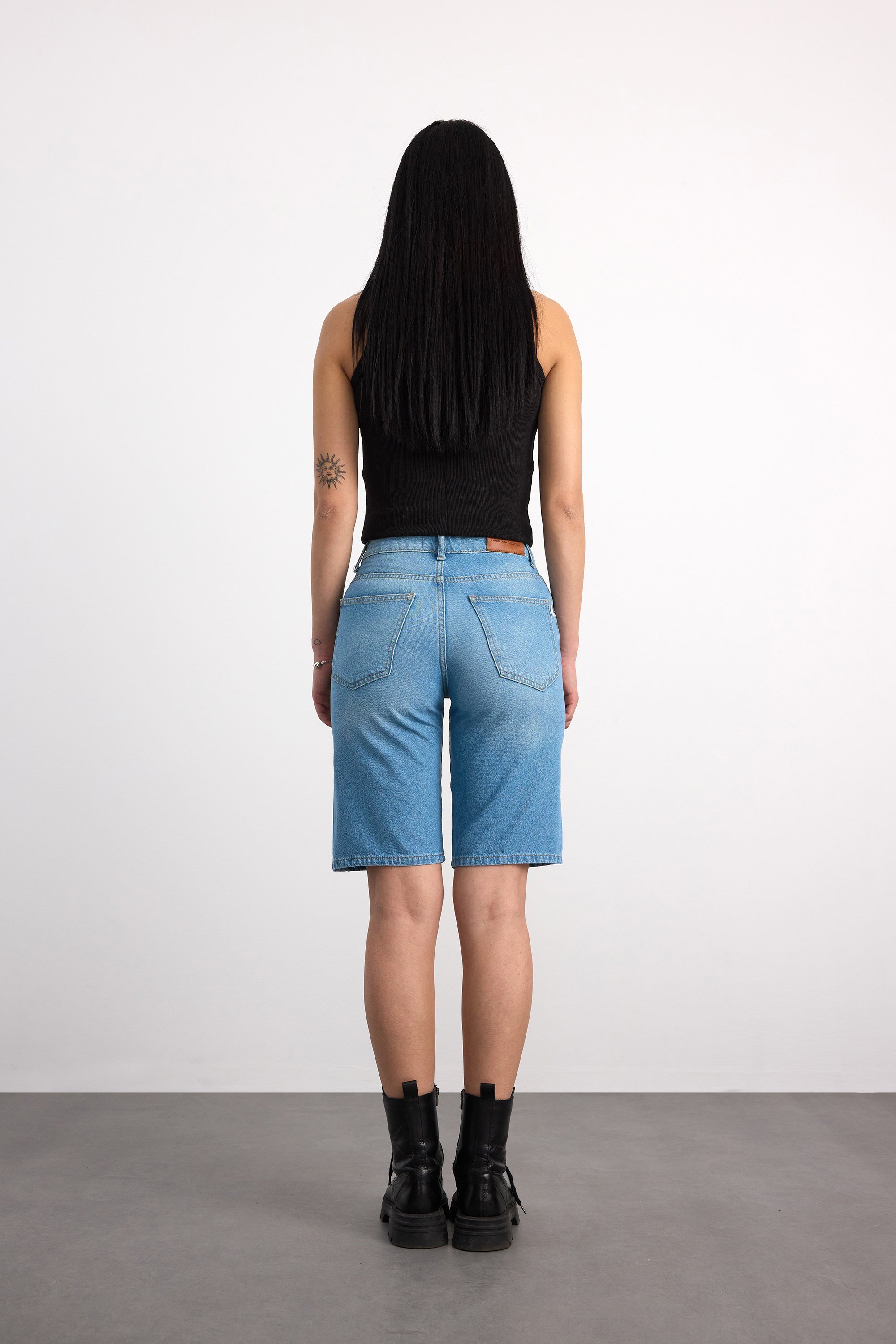 40392-73602 KADIN WIDE LEG DENİM BERMUDA 40392-73602