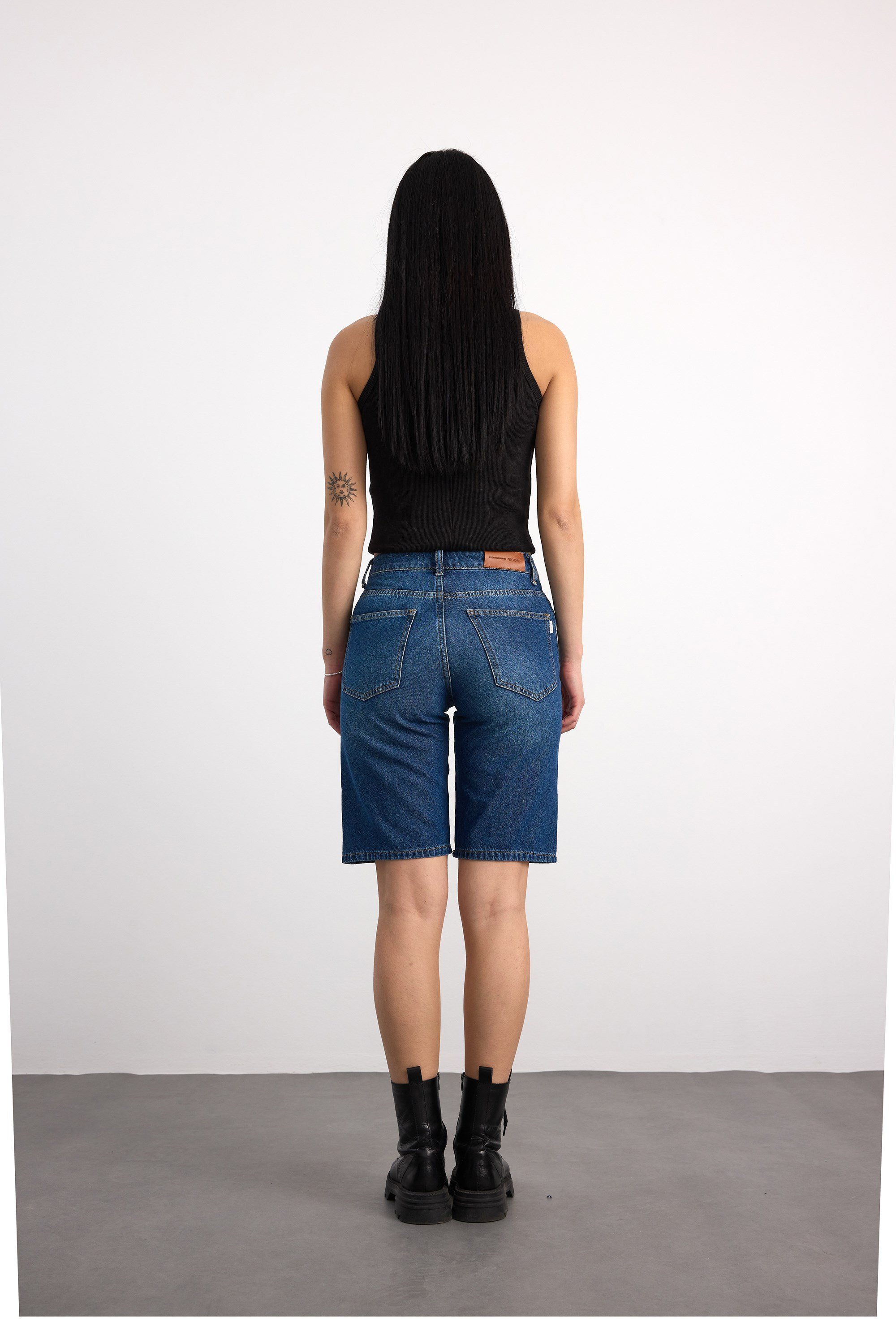 40392-73602 KADIN WIDE LEG DENİM BERMUDA 40392-73602