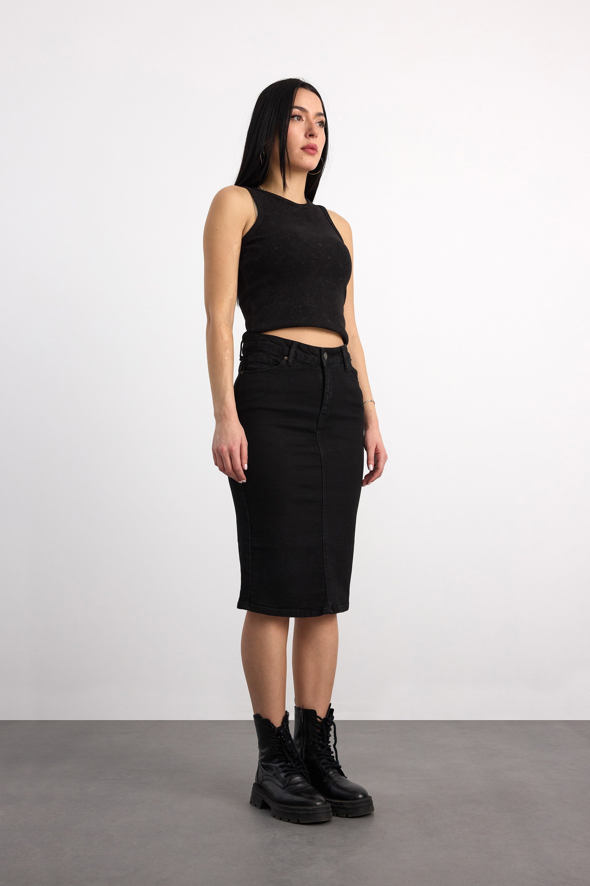 50286-73599 KADIN REGULAR FIT MIDI DENİM ETEK 50286-73599