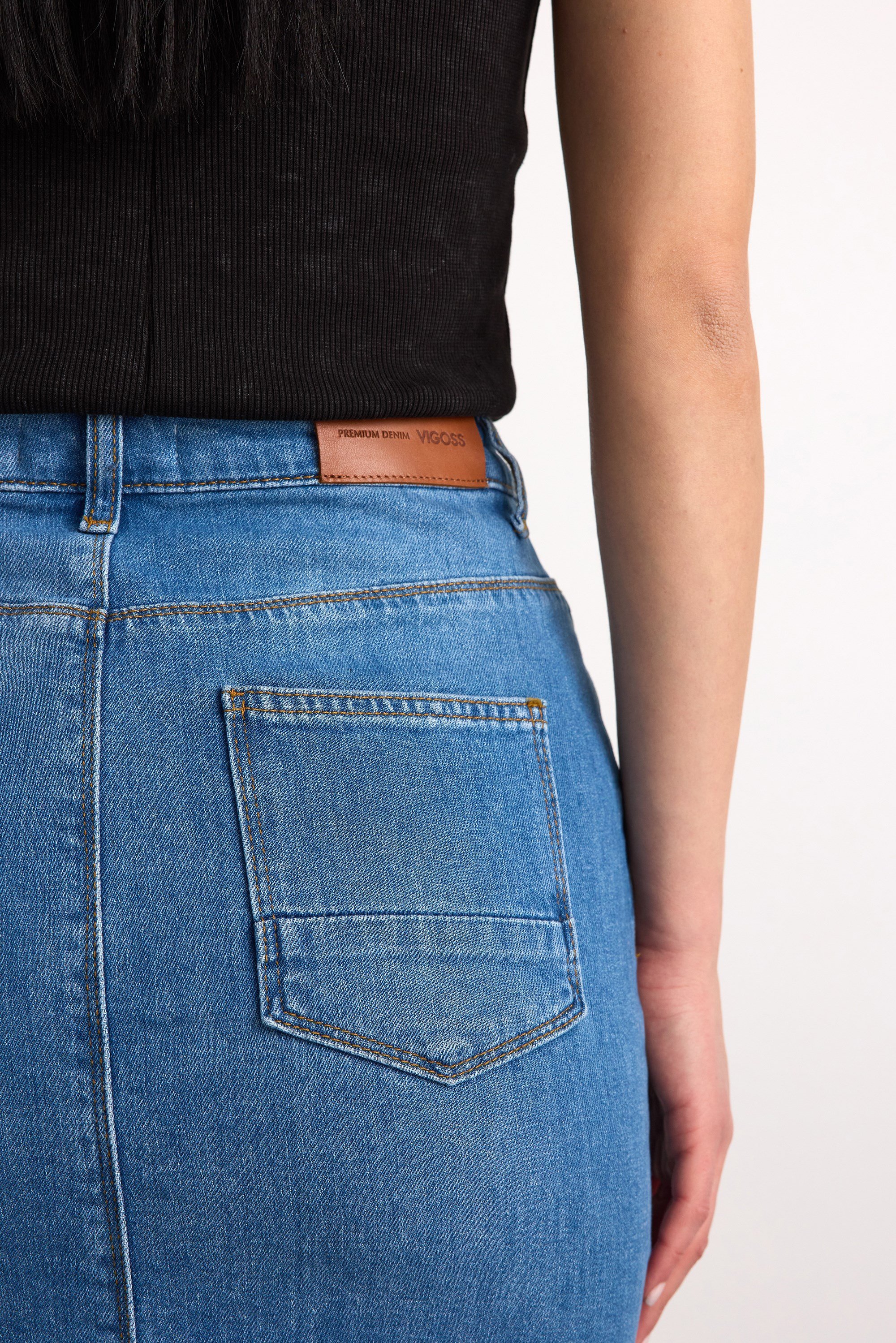 50286 73604 KADIN REGULAR FIT MIDI DENİM ETEK 50286-73604