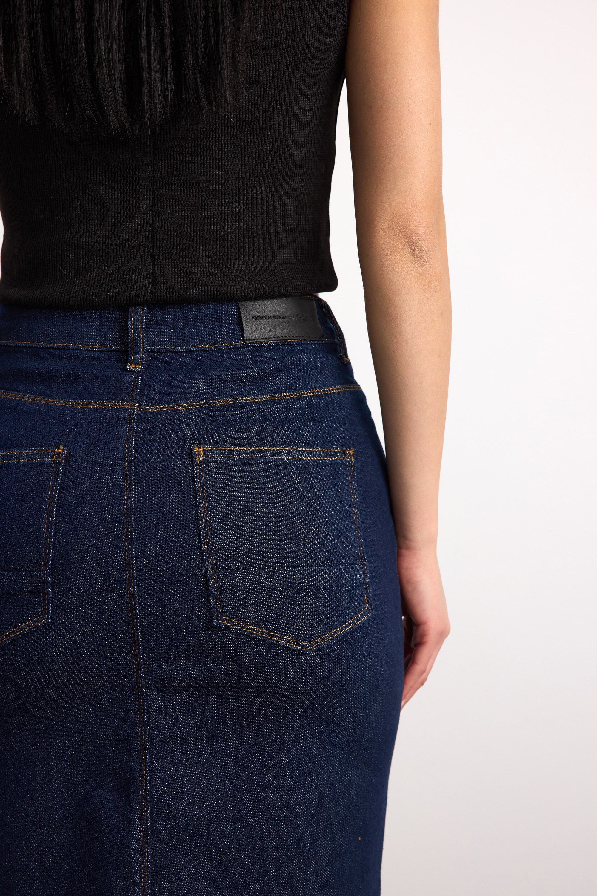 50286 73604 KADIN REGULAR FIT MIDI DENİM ETEK 50286-73604