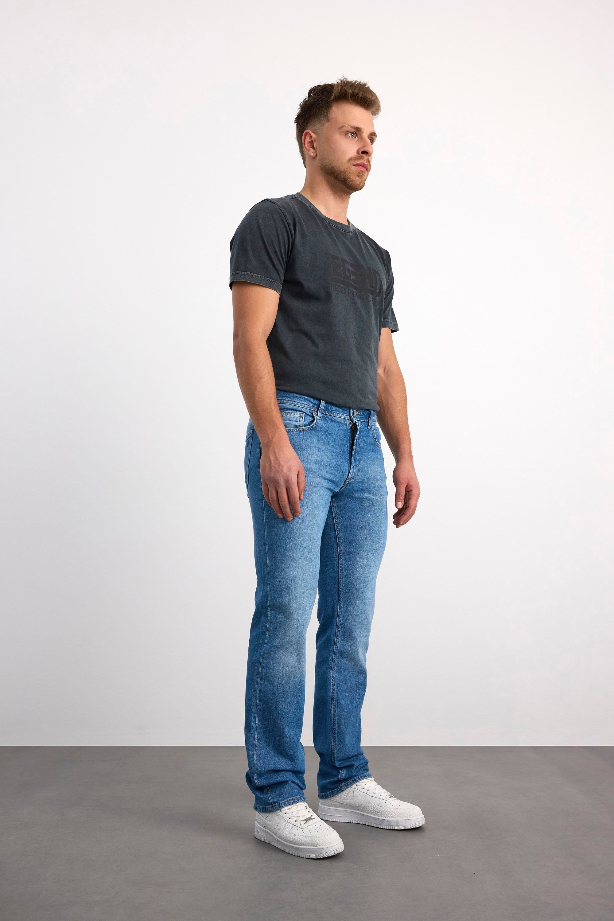 76076-73600 ERKEK REGULAR FİT MID WAIST MİD LEG DENİM PANTOLON 76076-73600