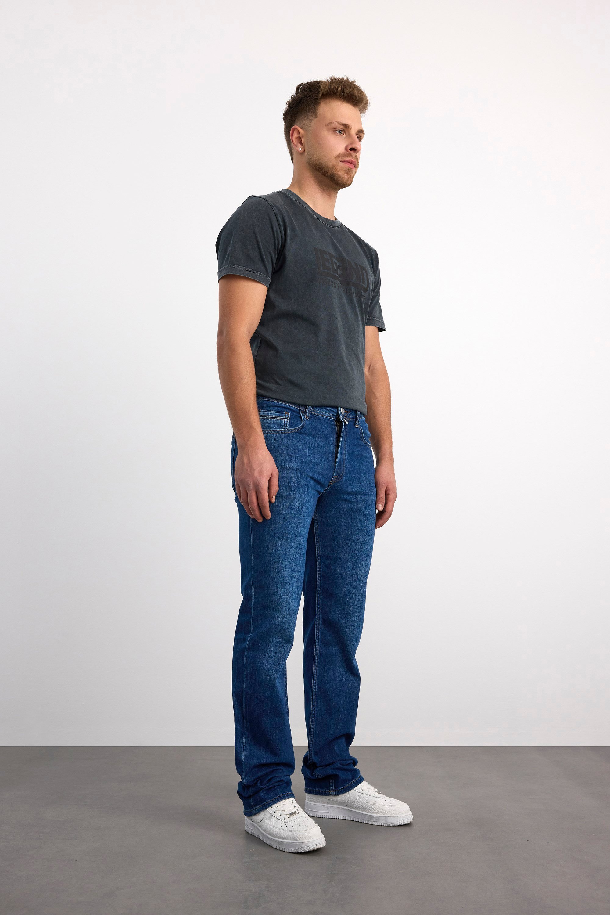 76077-73604 ERKEK REGULAR FİT MID WAIST MİD LEG DENİM PANTOLON 76077-73604