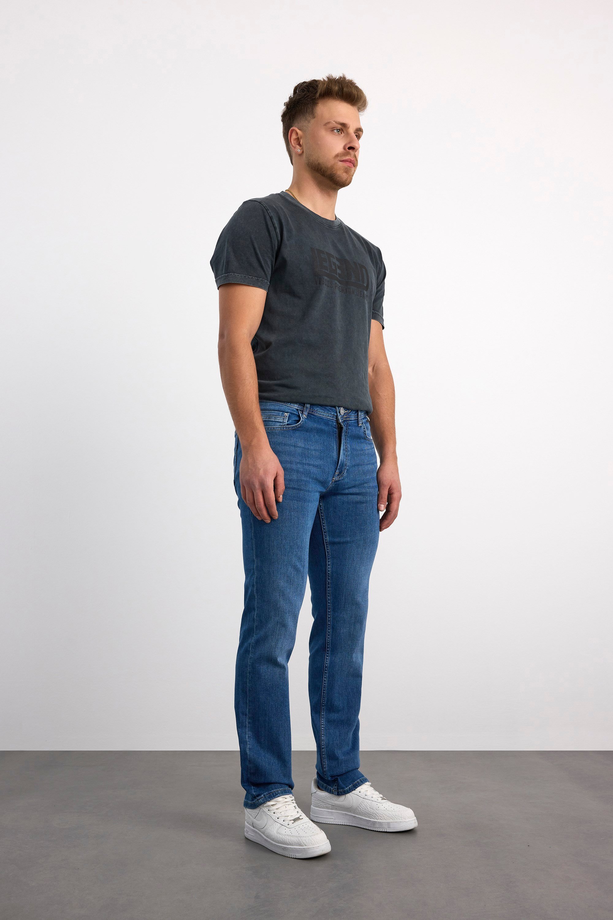 76081-09228 ERKEK DENİM REGULAR  FİT MID WAIST MİD LEG PANTOLON 76081-09228