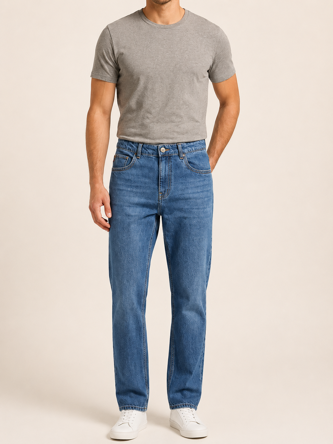 76082-70965 ERKEK TAPERED FİT MID WAIST SLİM LEG DENİM PANTOLON 76082-70965