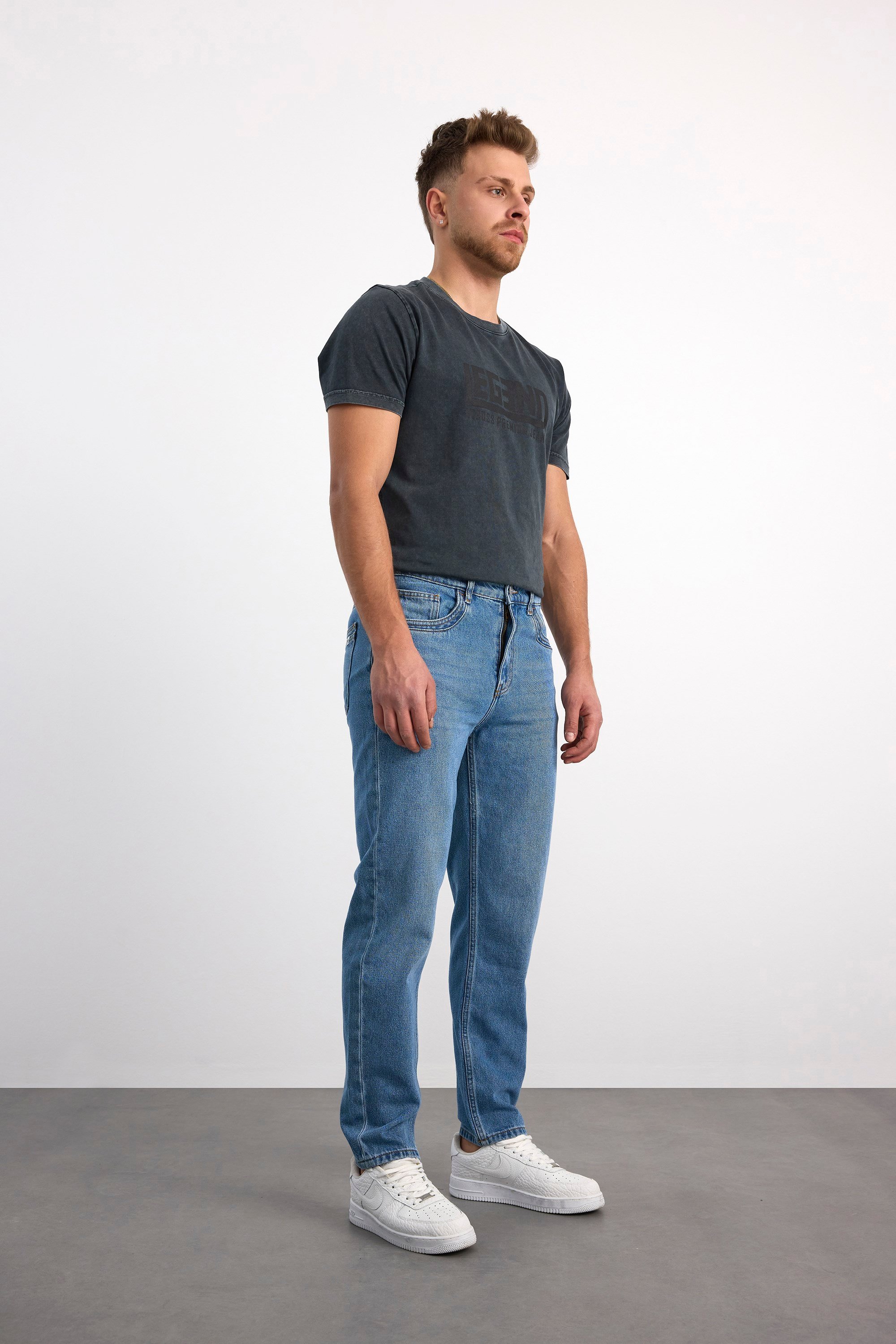 76082-70965 ERKEK TAPERED FİT MID WAIST SLİM LEG DENİM PANTOLON 76082-70965