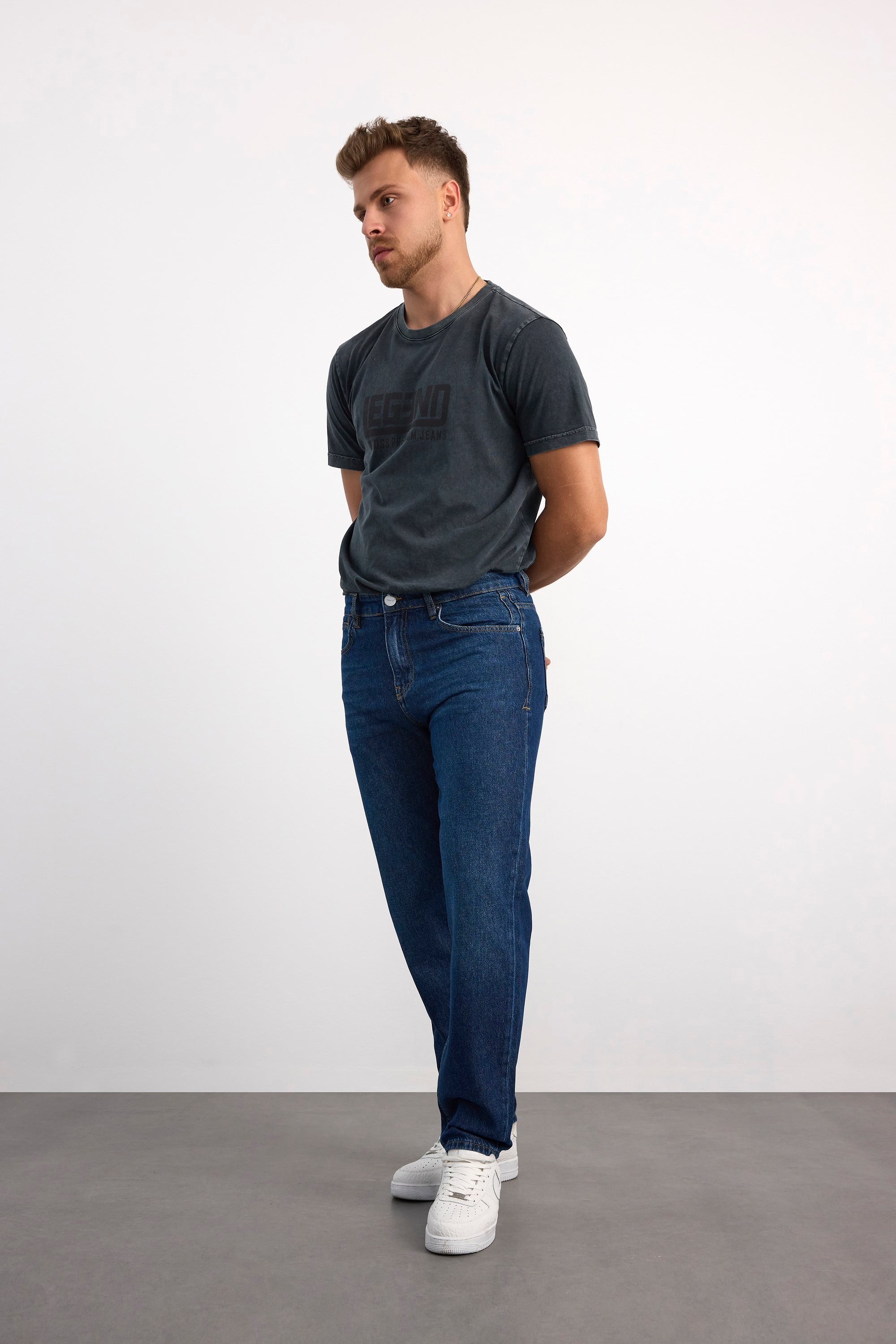 76094-73602 ERKEK TAPERED FİT MID WAIST SLİM LEG DENİM PANTOLON 76094-73602