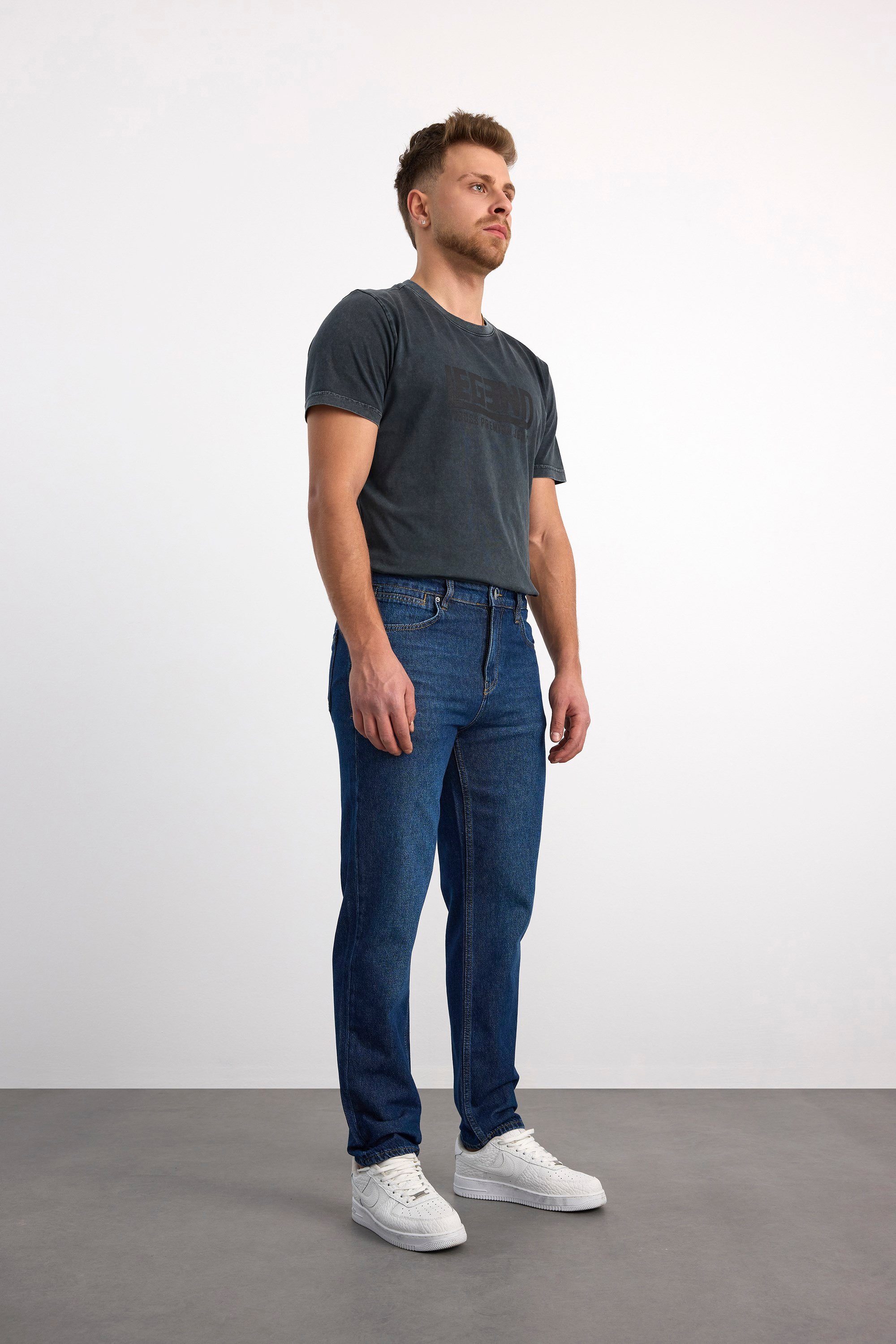 76094-73602 ERKEK TAPERED FİT MID WAIST SLİM LEG DENİM PANTOLON 76094-73602