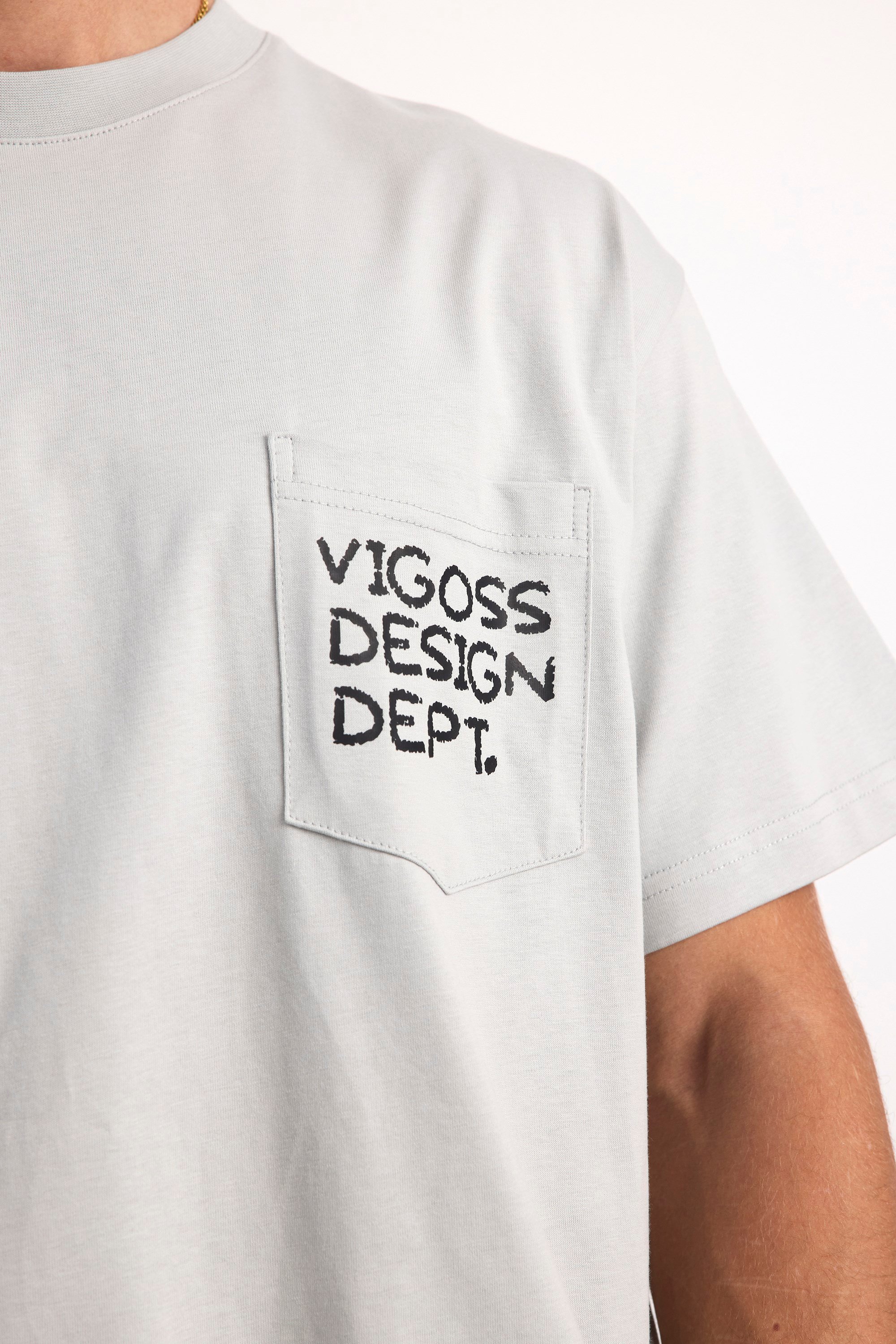 VIGOSS ACTION OVERSIZE BASKILI ERKEK T-SHIRT CEPLİ 63084-30226
