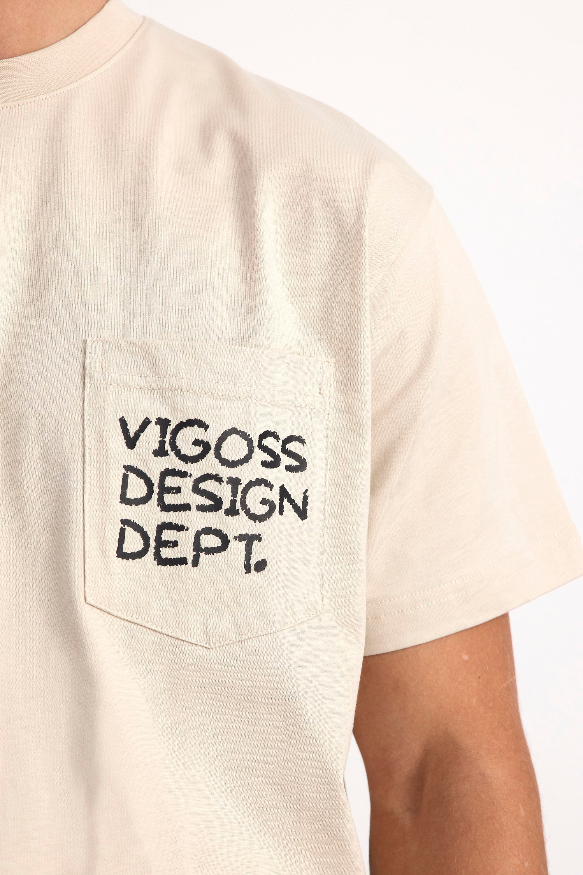 VIGOSS ACTION OVERSIZE BASKILI ERKEK T-SHIRT CEPLİ 63084-30226