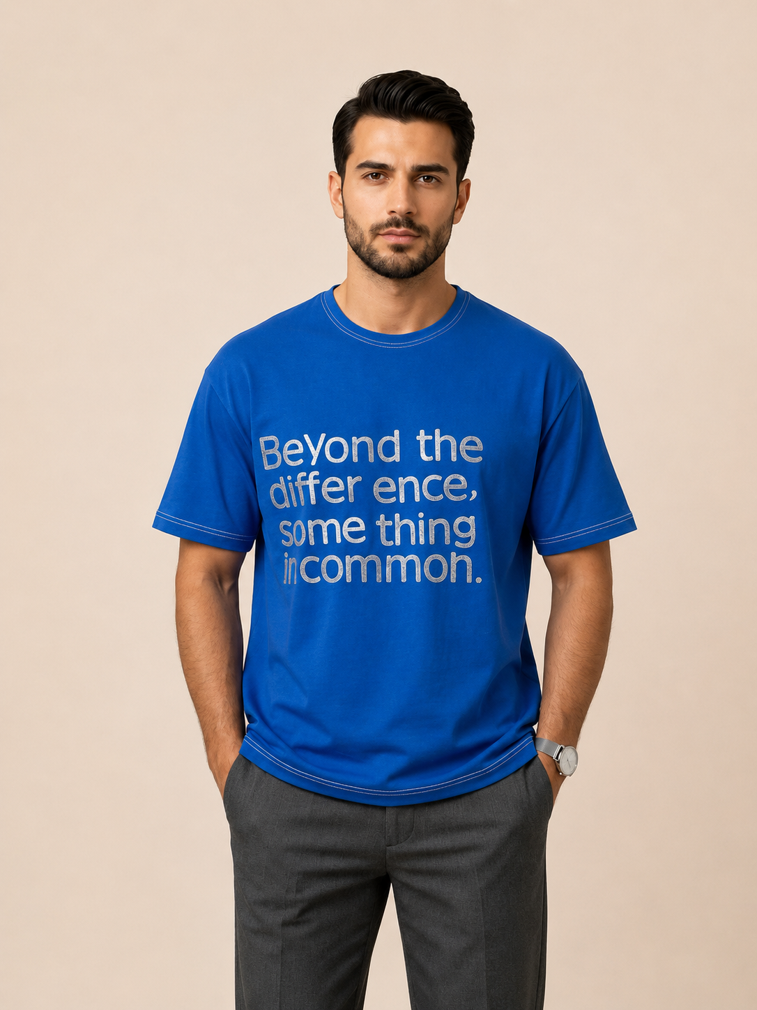 VIGOSS ACTION OWERSIZE BASKILI ERKEK T-SHIRT 62662-03501