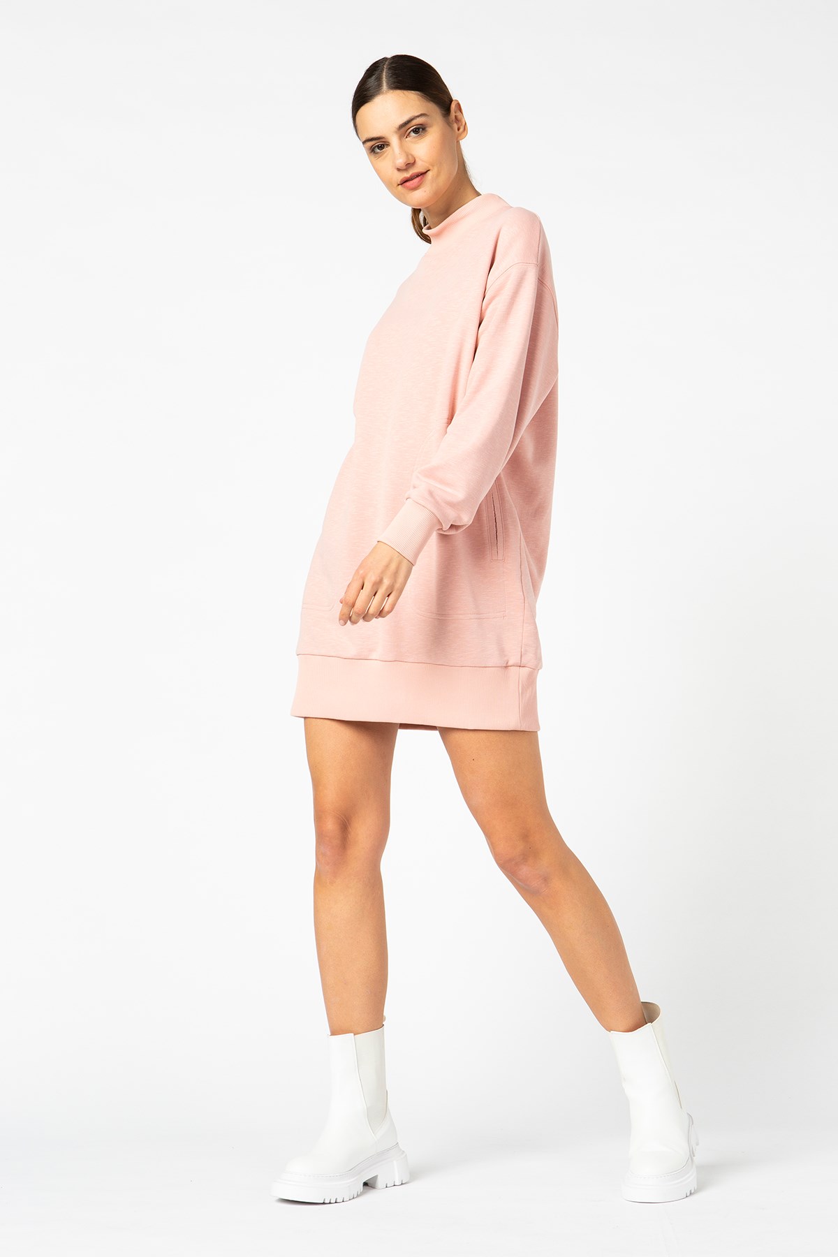 VIGOSS KADIN BALIKÇI YAKA UZUN SWEATSHIRT  . 13340-00324